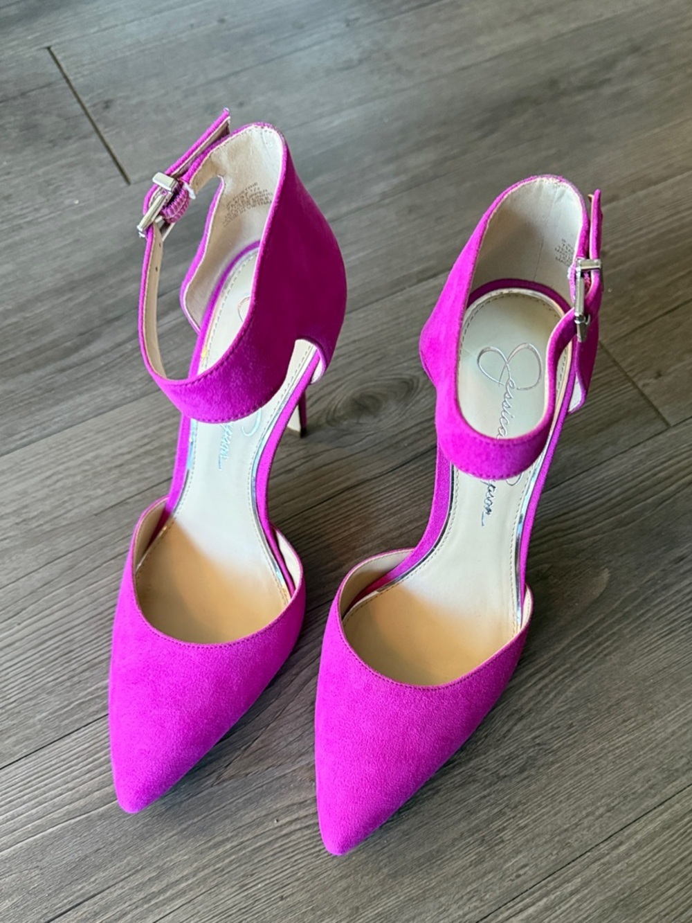 NWOT Jessica Simpson Magenta/Pink strap heels